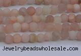 CMS600 15.5 inches 4mm round matte natural moonstone beads