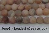 CMS601 15.5 inches 6mm round matte natural moonstone beads