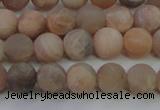 CMS603 15.5 inches 10mm round matte natural moonstone beads