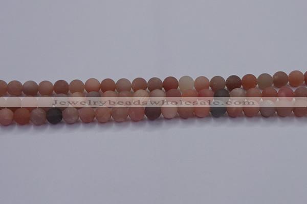 CMS612 15.5 inches 8mm round matte moonstone beads wholesale