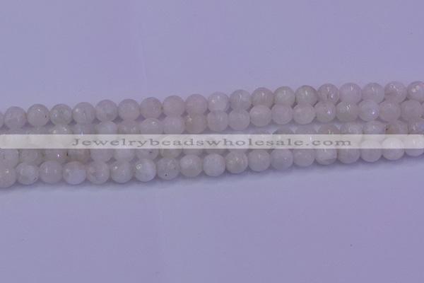 CMS662 15.5 inches 8mm faceted round white moonstone beads