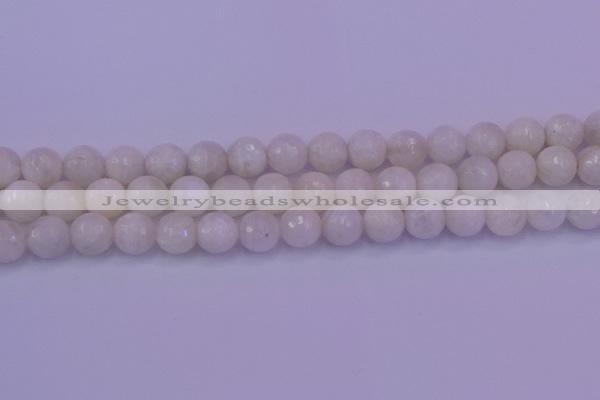 CMS663 15.5 inches 10mm faceted round white moonstone beads