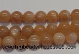 CMS702 15.5 inches 8mm round peach moonstone beads wholesale