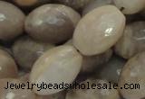 CMS72 15.5 inches 16*20mm faceted rice moonstone gemstone beads