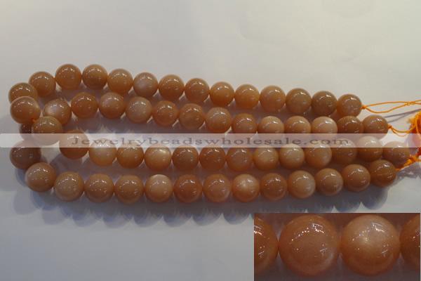 CMS735 15.5 inches 14mm round A grade natural peach moonstone beads