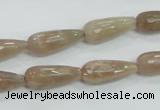 CMS74 15.5 inches 8*20mm faceted teardrop moonstone gemstone beads