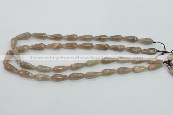 CMS74 15.5 inches 8*20mm faceted teardrop moonstone gemstone beads