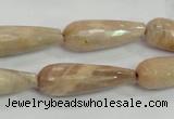 CMS76 15.5 inches 10*30mm faceted teardrop moonstone gemstone beads