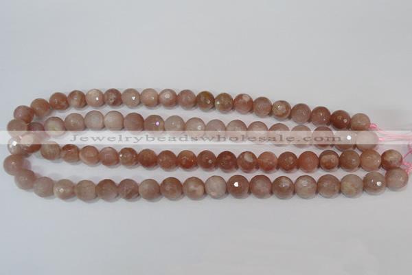 CMS765 15.5 inches 10mm faceted round natural moonstone beads