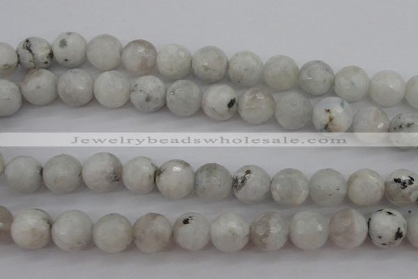 CMS804 15.5 inches 12mm faceted round white moonstone beads