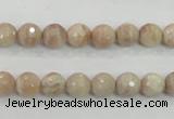 CMS83 15.5 inches 8mm faceted round moonstone gemstone beads