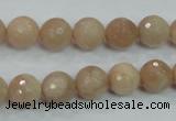 CMS84 15.5 inches 10mm faceted round moonstone gemstone beads