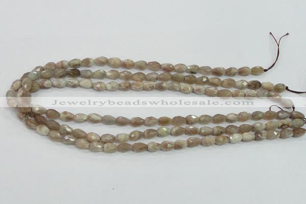 CMS87 15.5 inches 6*9mm faceted teardrop moonstone gemstone beads