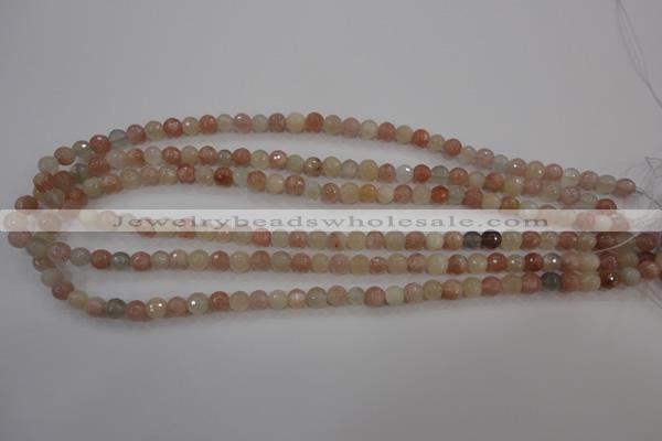 CMS870 15.5 inches 6mm faceted round moonstone gemstone beads