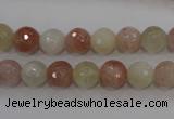 CMS871 15.5 inches 8mm faceted round moonstone gemstone beads