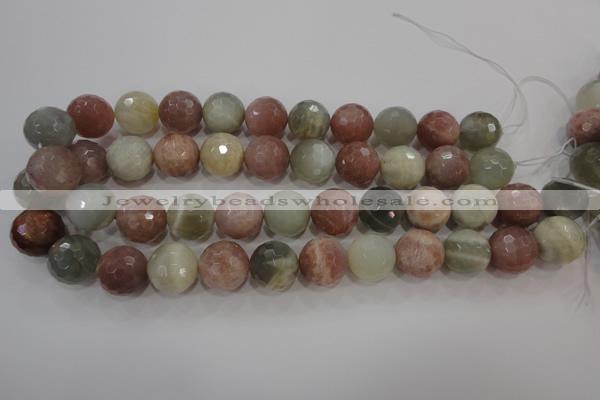 CMS876 15.5 inches 18mm faceted round moonstone gemstone beads