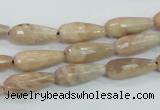 CMS90 15.5 inches 7*18mm faceted teardrop moonstone gemstone beads