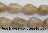 CMS91 15.5 inches 13*18mm faceted teardrop moonstone gemstone beads