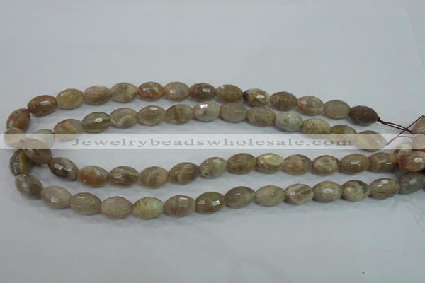 CMS92 15.5 inches 10*14mm faceted rice moonstone gemstone beads