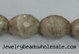 CMS94 15.5 inches 15*20mm faceted rice moonstone gemstone beads