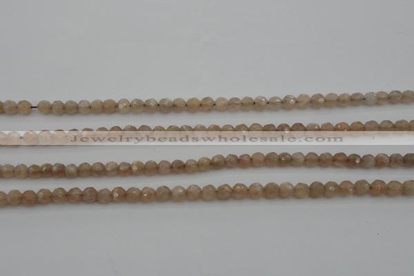 CMS940 15.5 inches 4mm faceted round A grade moonstone gemstone beads