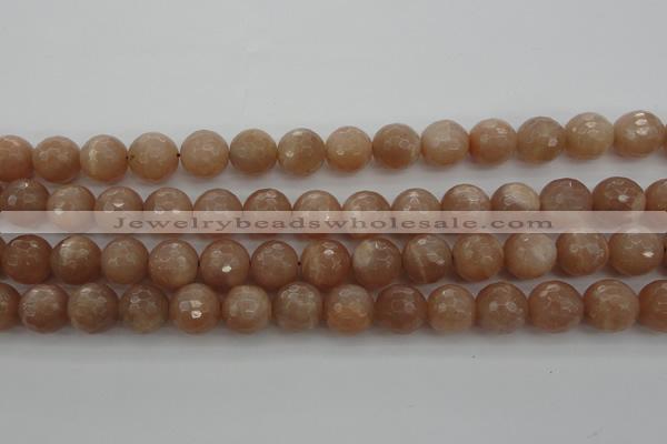 CMS943 15.5 inches 10mm faceted round A grade moonstone gemstone beads