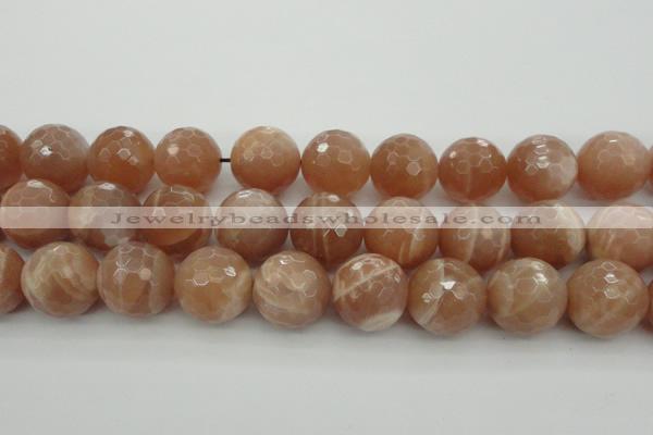 CMS947 15.5 inches 18mm faceted round A grade moonstone gemstone beads