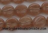 CMS956 15.5 inches 8mm flat round A grade moonstone beads