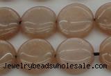 CMS958 15.5 inches 12mm flat round A grade moonstone beads