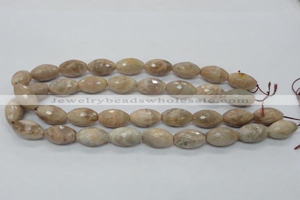 CMS96 15.5 inches 13*22mm faceted rice moonstone gemstone beads