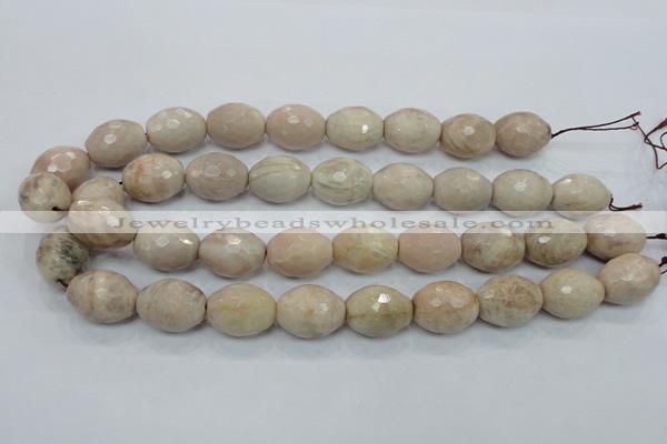 CMS97 15.5 inches 15*20mm faceted rice moonstone gemstone beads