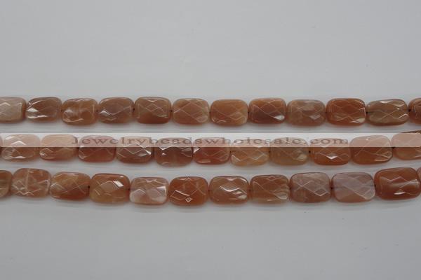 CMS971 15.5 inches 10*14mm faceted rectangle A grade moonstone beads