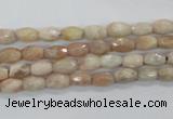 CMS99 15.5 inches 5*7mm faceted rice moonstone gemstone beads