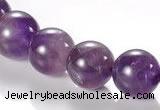 CNA04 AB grade 12mm round natural amethyst quartz bead Wholesale