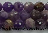 CNA1012 15.5 inches 8mm faceted round dogtooth amethyst beads