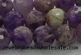 CNA1013 15.5 inches 10mm faceted round dogtooth amethyst beads