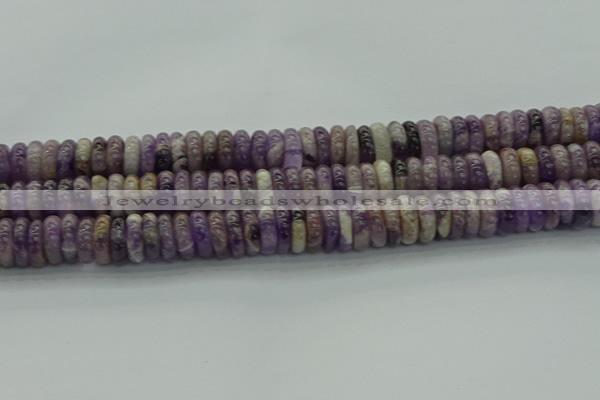 CNA1023 15.5 inches 4*12mm rondelle dogtooth amethyst beads