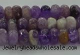 CNA1029 15.5 inches 5*8mm faceted rondelle dogtooth amethyst beads