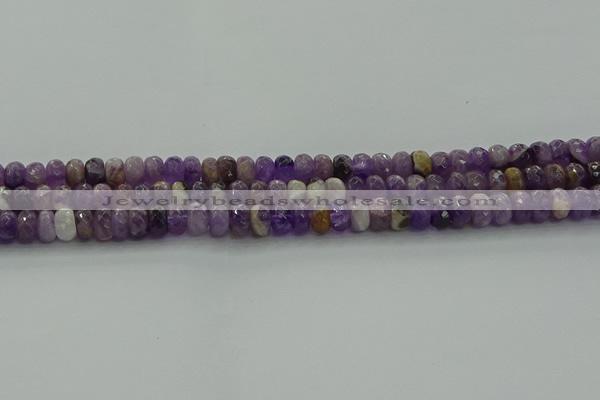 CNA1029 15.5 inches 5*8mm faceted rondelle dogtooth amethyst beads