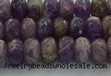 CNA1030 15.5 inches 6*10mm faceted rondelle dogtooth amethyst beads