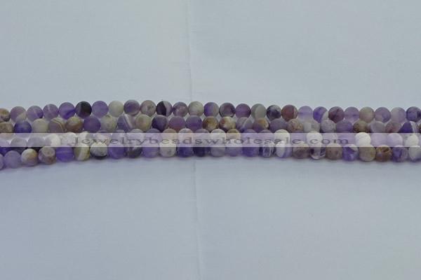 CNA1050 15.5 inches 4mm round matte dogtooth amethyst beads