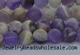 CNA1051 15.5 inches 6mm round matte dogtooth amethyst beads