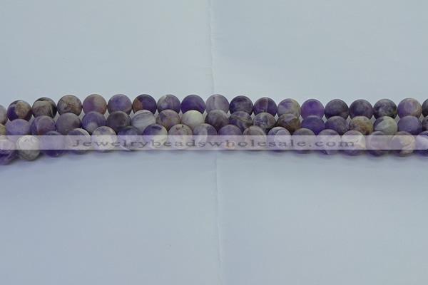 CNA1052 15.5 inches 8mm round matte dogtooth amethyst beads