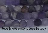 CNA1061 15.5 inches 6mm round matte dogtooth amethyst beads