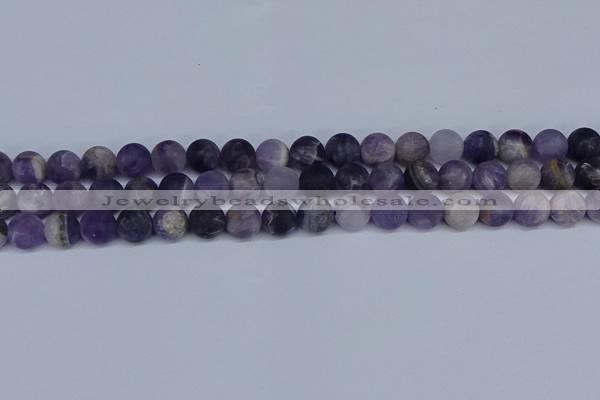 CNA1062 15.5 inches 8mm round matte dogtooth amethyst beads