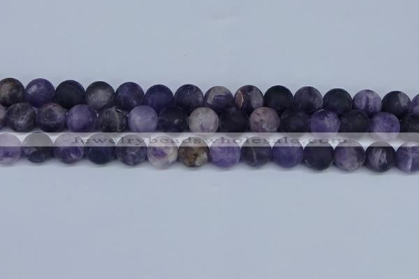 CNA1064 15.5 inches 12mm round matte dogtooth amethyst beads