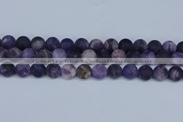 CNA1065 15.5 inches 14mm round matte dogtooth amethyst beads