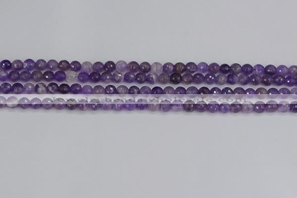 CNA1070 15.5 inches 4mm faceted round dogtooth amethyst beads