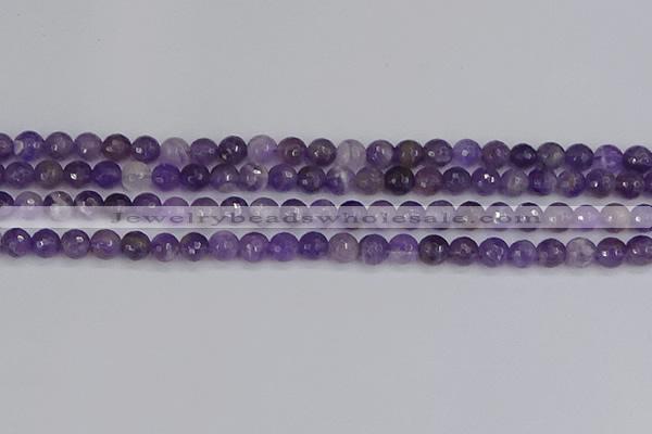 CNA1071 15.5 inches 6mm faceted round dogtooth amethyst beads