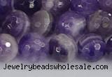 CNA1073 15.5 inches 10mm faceted round dogtooth amethyst beads